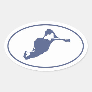 Sticker ovale de l'île Cuttyhunk