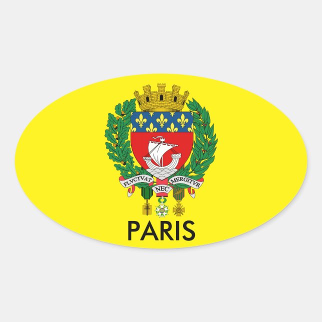 Sticker ovale de Paris Crest (Devant)