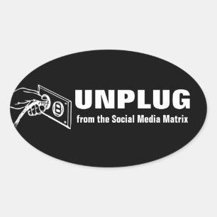 Sticker Ovale Débrancher De La Matrice Des Médias Sociaux