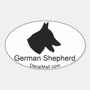 Sticker Ovale Décal de fenêtre Silhouette de berger allemand