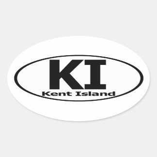 Sticker Ovale Décal de l'île de Kent (série de 4)