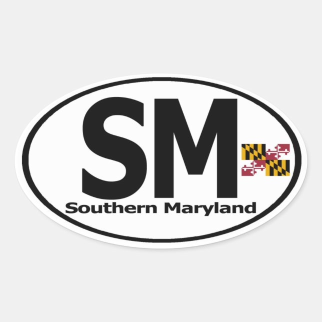 Sticker Ovale Décal du Maryland Sud (jeu de 4) (Devant)