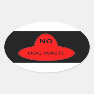 Sticker Ovale Déchets de chien - NON