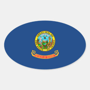 Sticker Ovale Décor Design Drapeau D'État Idaho
