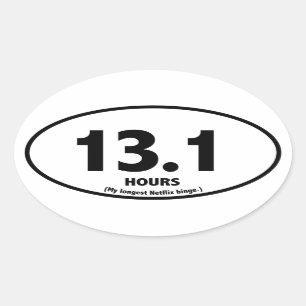 Sticker Ovale Demi d'autocollant de parodie de marathon
