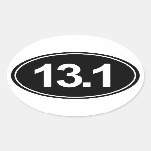 Sticker Ovale Demi d'autocollant d'ovale du marathon 13,1 (noir)