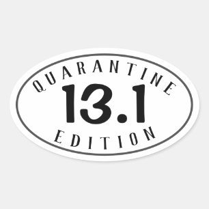 Sticker Ovale Demi-Marathon édition de quarantaine