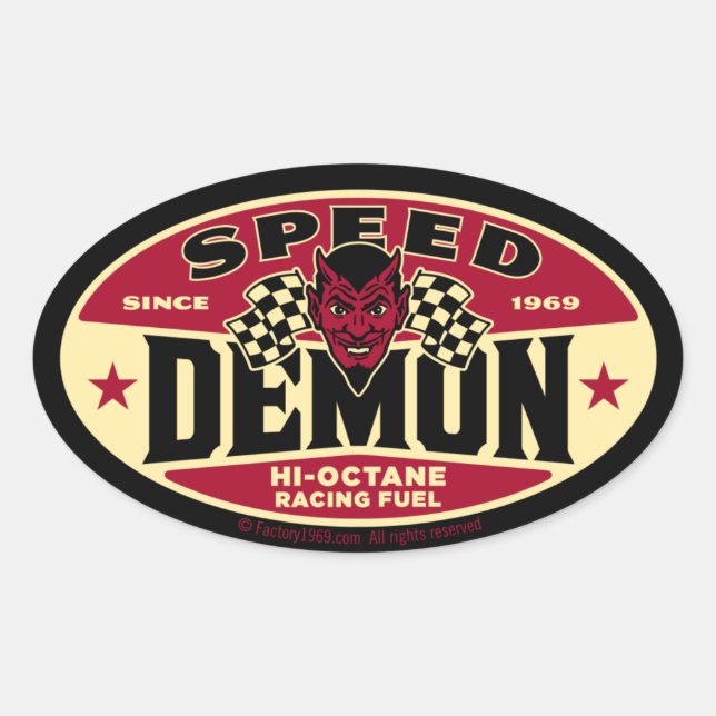 Sticker Ovale Démon de vitesse 003B (Devant)