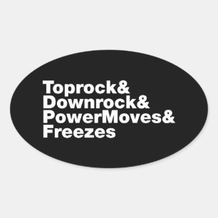 Sticker Ovale Déplacements de rupture (Breakdance)