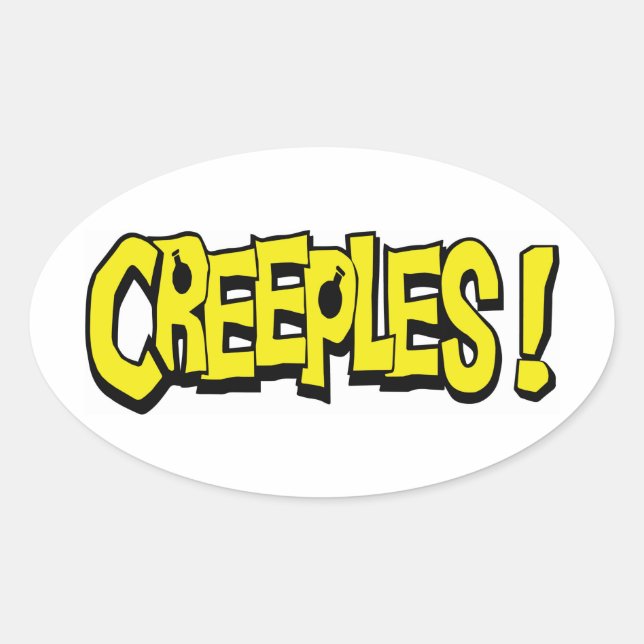 Sticker Ovale Des crétins ! (Devant)