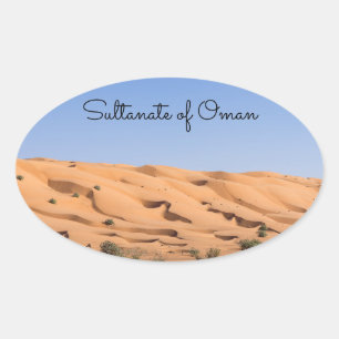 Sticker Ovale Désert de Wahiba Sands - Oman