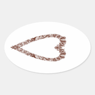 Sticker Ovale Design cardiaque au henné