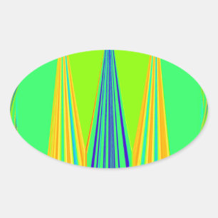 Sticker Ovale Design d'art Motif géométrique Edgy