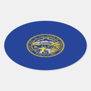 Sticker Ovale Design du drapeau de l'État du Nebraska