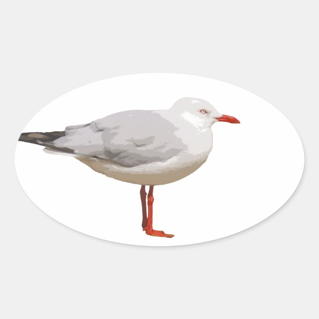 Sticker Ovale Design graphique Seagull (Devant)
