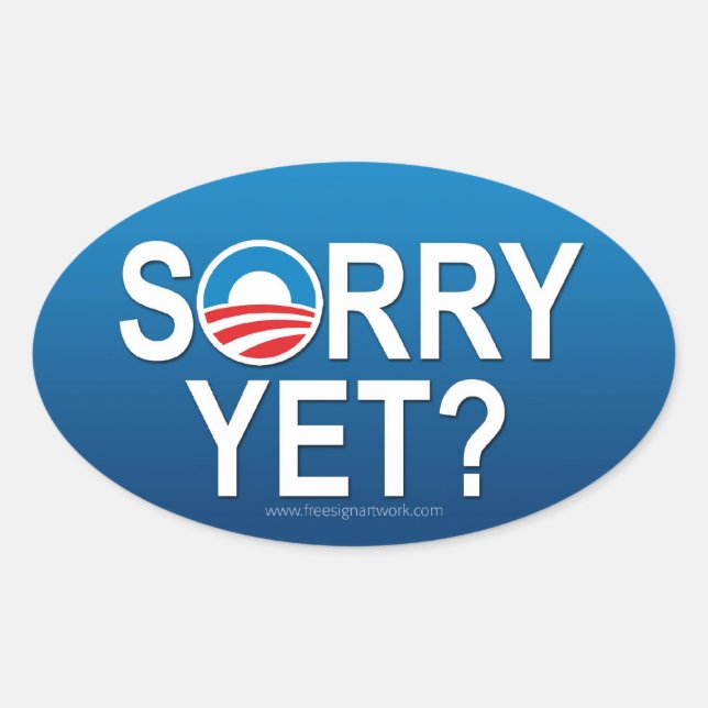 Sticker Ovale Désolé ? Anti Obama — Nobama (Devant)
