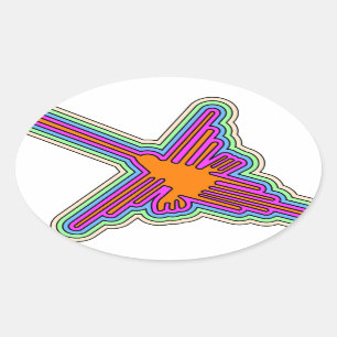 Sticker Ovale Dessin de Nazca Hummingbird Pérou