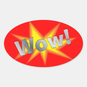 Sticker Ovale Dessin WOW