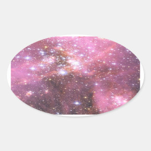 Sticker Ovale Détail de NGC 346 en rose