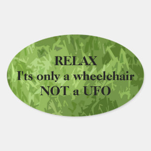 Sticker Ovale Détendez, fauteuil roulant