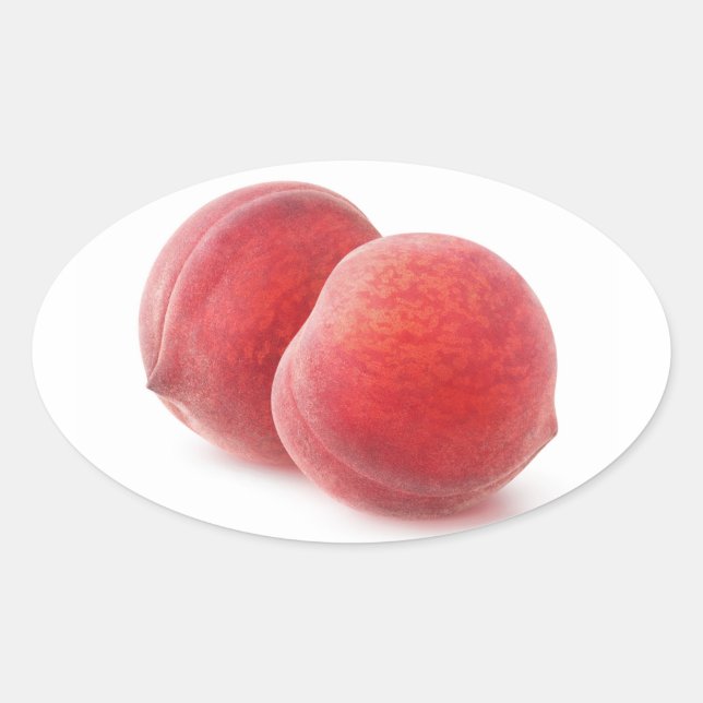Sticker Ovale Deux pêches (Devant)