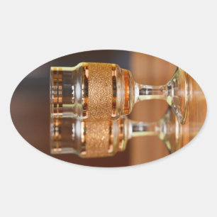 Sticker Ovale Deux verres d'or