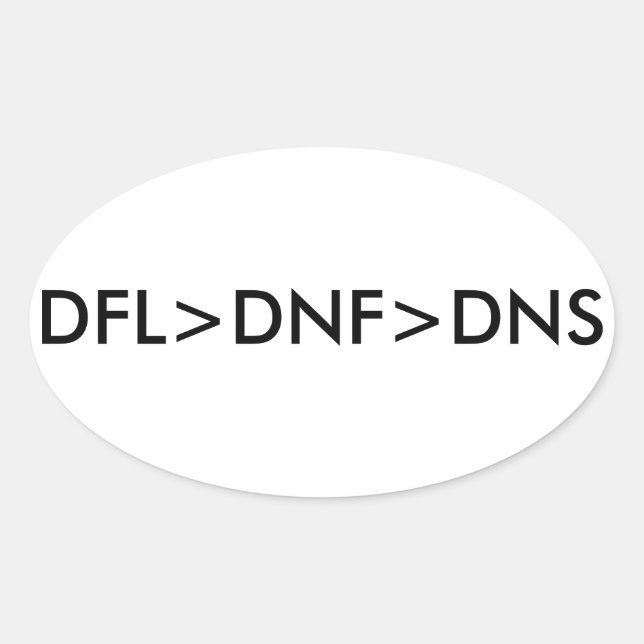 STICKER OVALE DFL > DNF > DNS (Devant)
