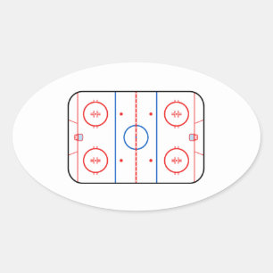 Sticker Ovale Diagramme de la patinoire Hockey Jeu Compagnon