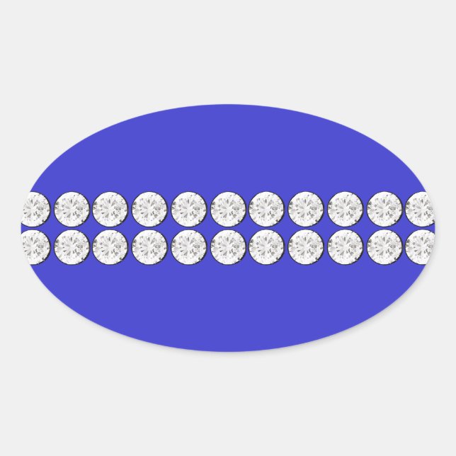Sticker Ovale Diamant bleu royal (Devant)