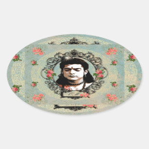 Sticker Ovale Dieu de méditation de seigneur Rama Indian