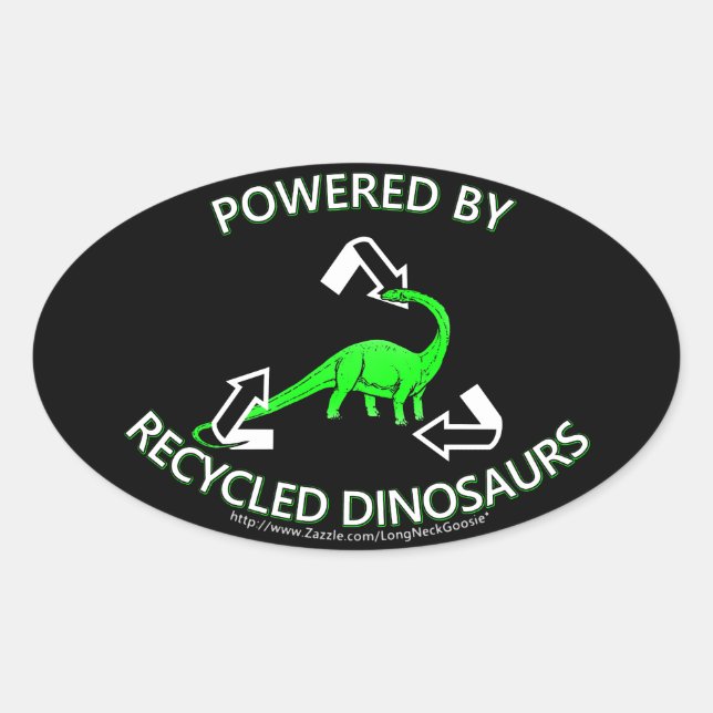 Sticker Ovale Dinosaures Recyclés (Devant)