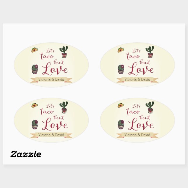 Sticker Ovale Discutons de l'Amour Fiesta Thème Enterrement de V (Feuille)