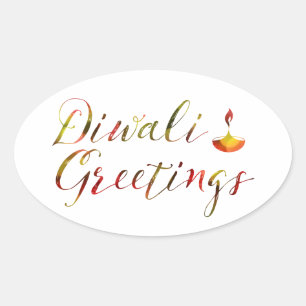 Sticker Ovale diwali salutations bokeh