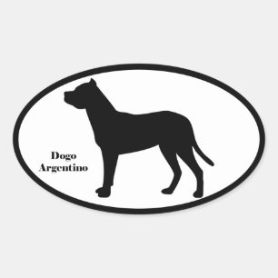 Sticker Ovale Dogo Argentino SIlhouette