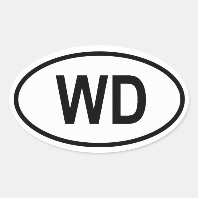 Sticker Ovale Dominique "WD" (Devant)