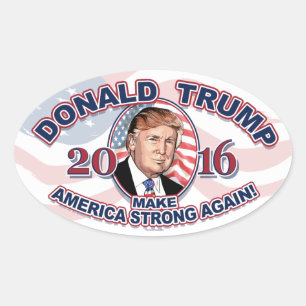 Sticker Ovale Donald 2016 J. Trump Make Amérique forte