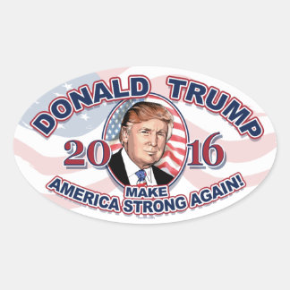 Sticker Ovale Donald 2016 J. Trump Make Amérique forte