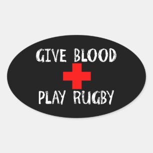 Sticker Ovale Donnez Du Sang, Jouez Au Rugby