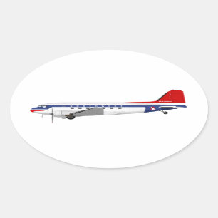 Sticker Ovale Douglas DC-3 Skytrain Northwest Airlines