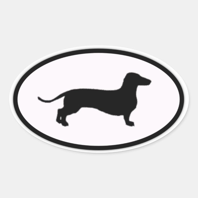 Sticker Ovale doxie (Devant)