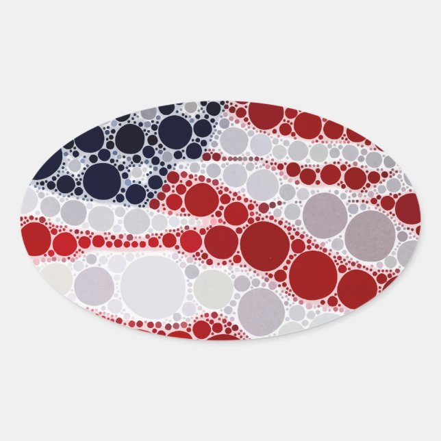 Sticker Ovale Drapeau américain patriotique unique (Devant)
