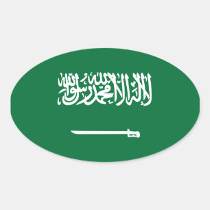 Sticker ovale Drapeau Arabie Saoudite