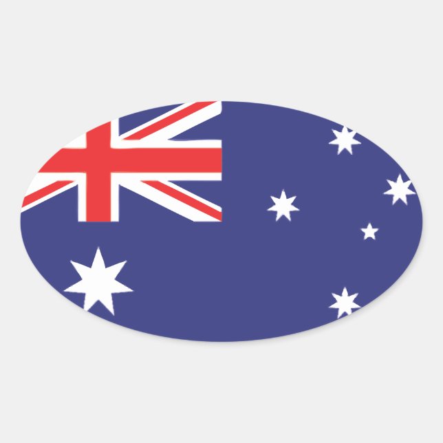 Sticker Ovale Drapeau australien (Devant)