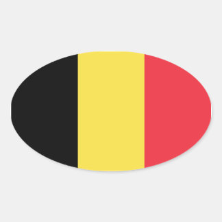 Sticker Ovale Drapeau Belgique/Belgique