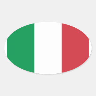 Sticker Ovale Drapeau blanc vert et rouge italien