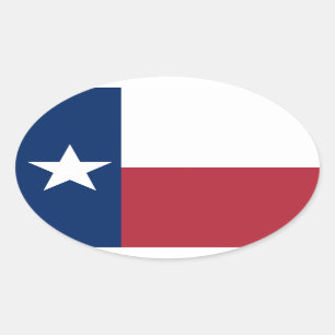 Sticker Ovale Drapeau bleu blanc rouge du Texas