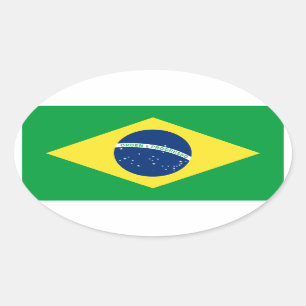 Sticker Ovale drapeau brésilien