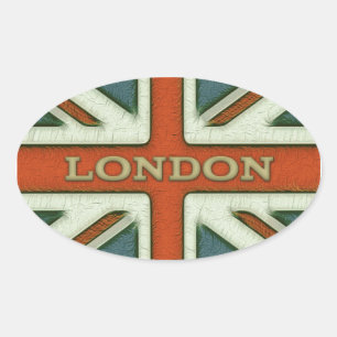 Sticker Ovale Drapeau britannique de Londres