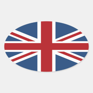 Sticker Ovale Drapeau classique d'Union Jack R-U