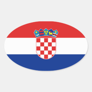 Sticker Ovale Drapeau Croatie